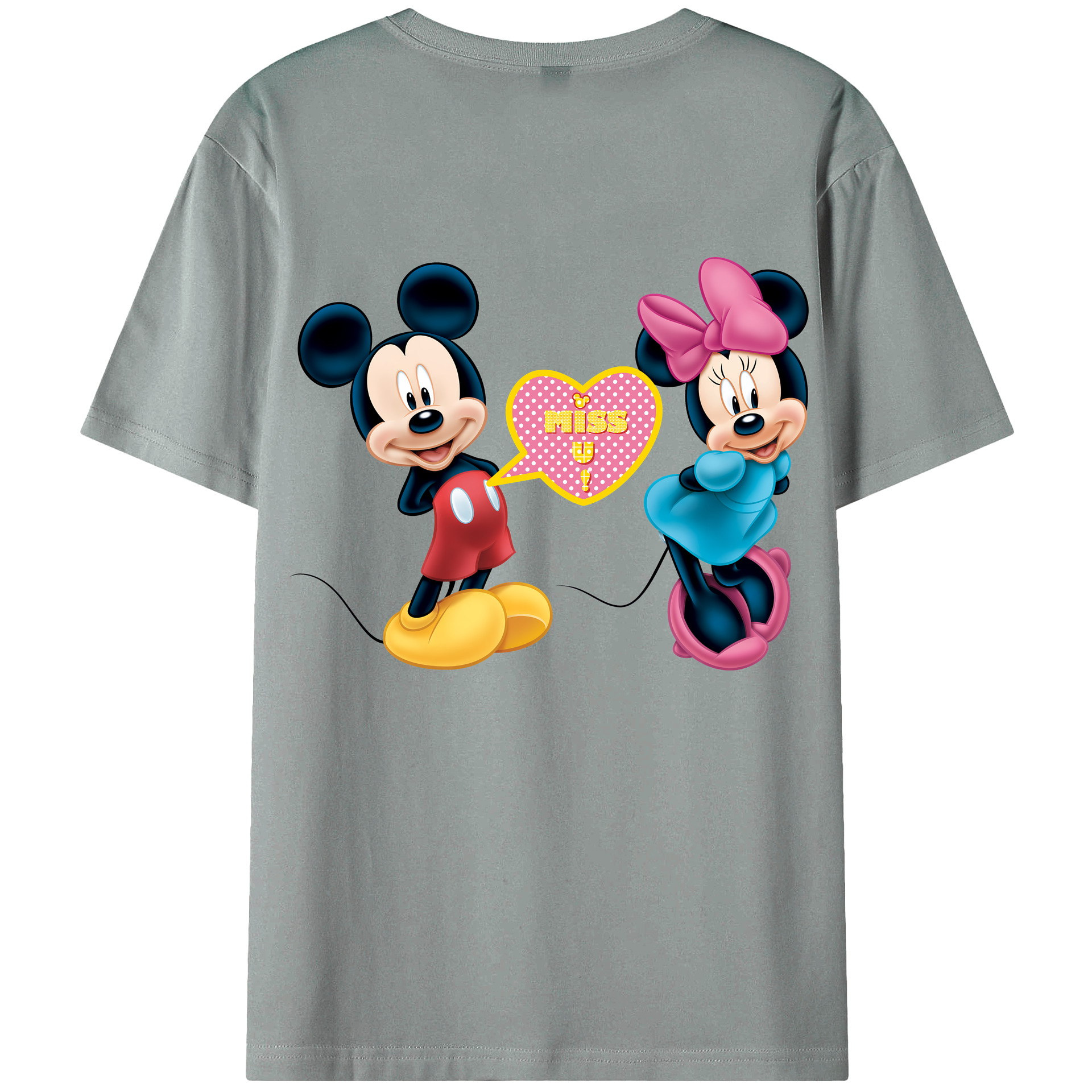 （画像用） ミッキーマウス Mickey Mouse 綿100％ メンズ半袖Tシャツ（バックプリント） 通気性